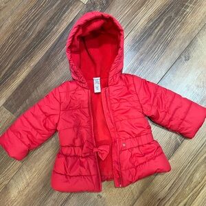 Little Me Cherry Red Quilted Jacket